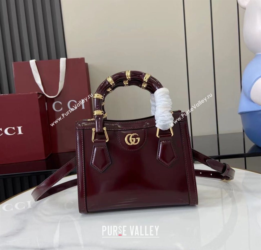 Gucci Diana Leather small tote bag Ancora Red 2025 832936 (XLU-250630131)