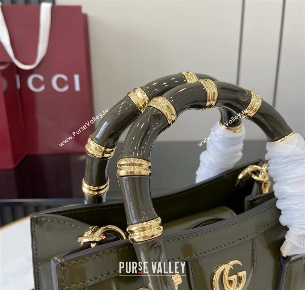 Gucci Diana Leather small tote bag Forest Green 2025 832936 (XLU-250630132)