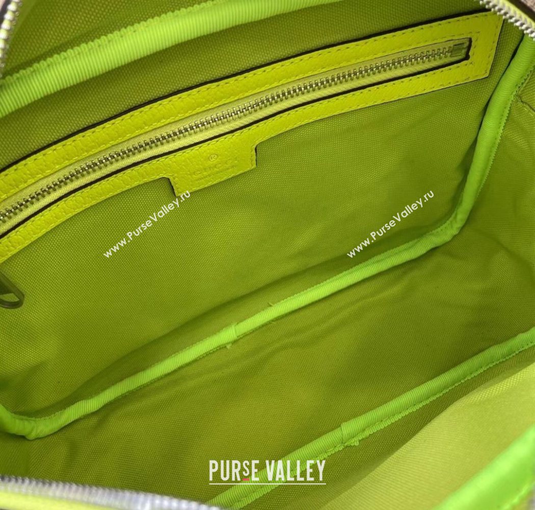 Gucci Mens GG Monogram Medium crossbody bag with print Beige/Acid Green 2025 839380 (XLU-250701004)