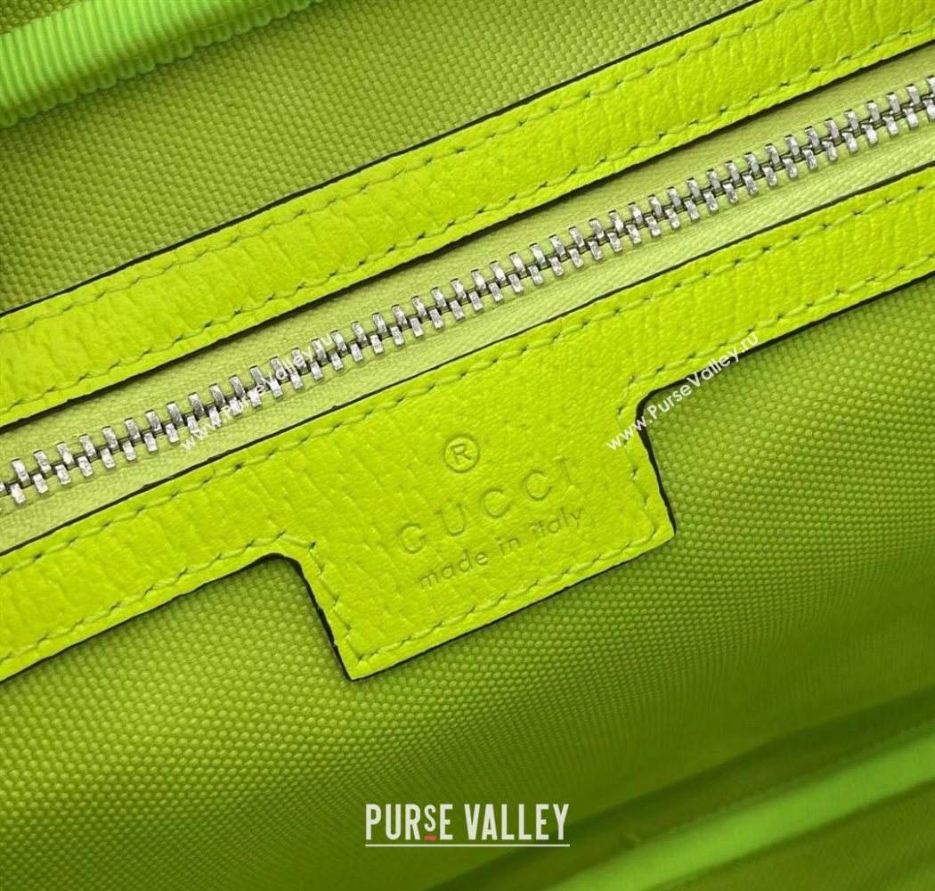 Gucci Mens GG Monogram Medium crossbody bag with print Beige/Acid Green 2025 839380 (XLU-250701004)