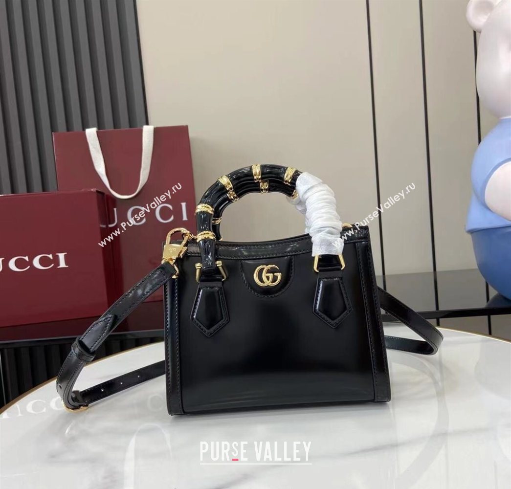 Gucci Diana Leather small tote bag Black 2025 832936 (XLU-250630133)