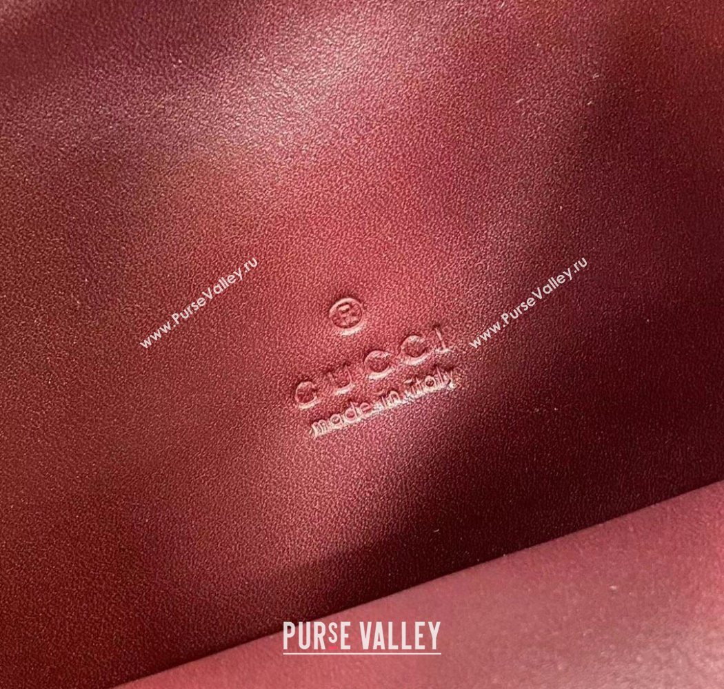 Gucci B medium shoulder bag in GG Leather Ancora Red 2025 834981 (XLU-250701005)