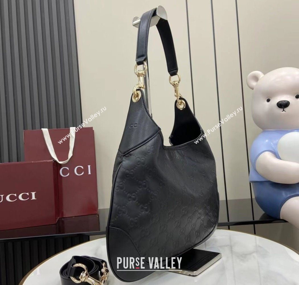 Gucci B medium shoulder bag in GG Leather Black 2025 834981 (XLU-250701006)