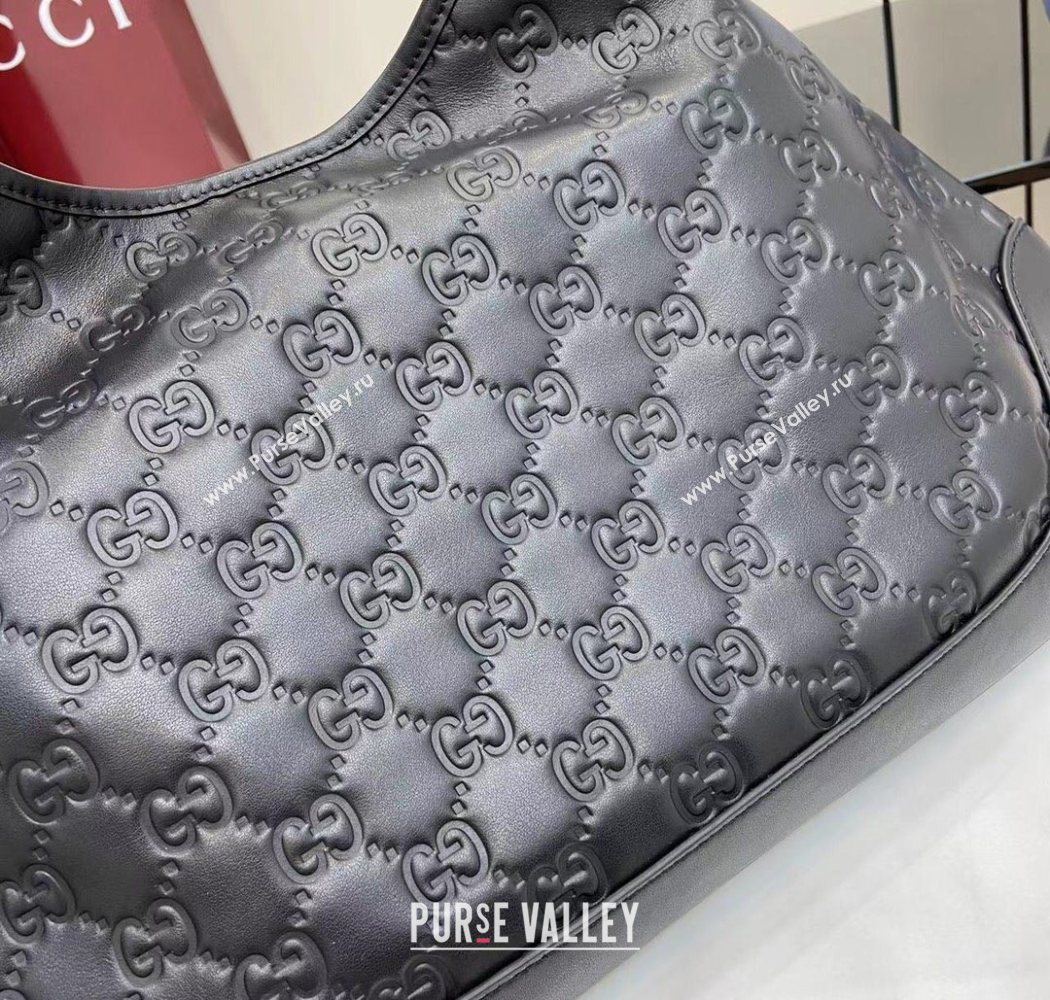 Gucci B medium shoulder bag in GG Leather Black 2025 834981 (XLU-250701006)