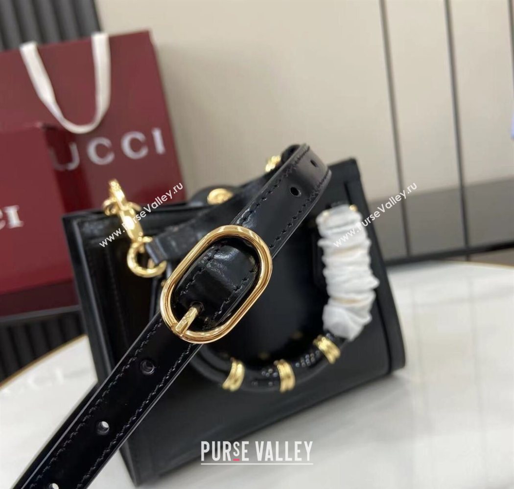Gucci Diana Leather small tote bag Black 2025 832936 (XLU-250630133)