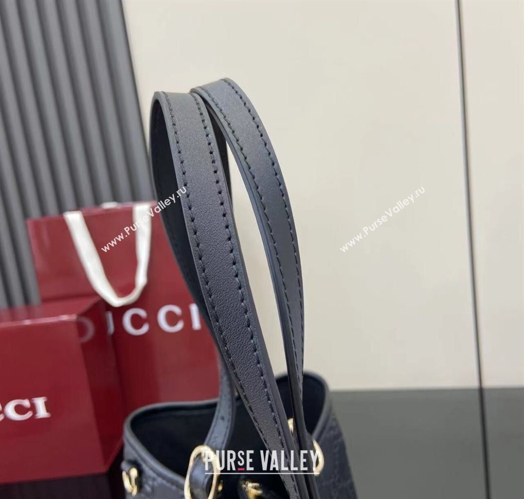 Gucci GG Leather Emblem Large Tote bag 815213 Black 2025 (XLU-250701011)