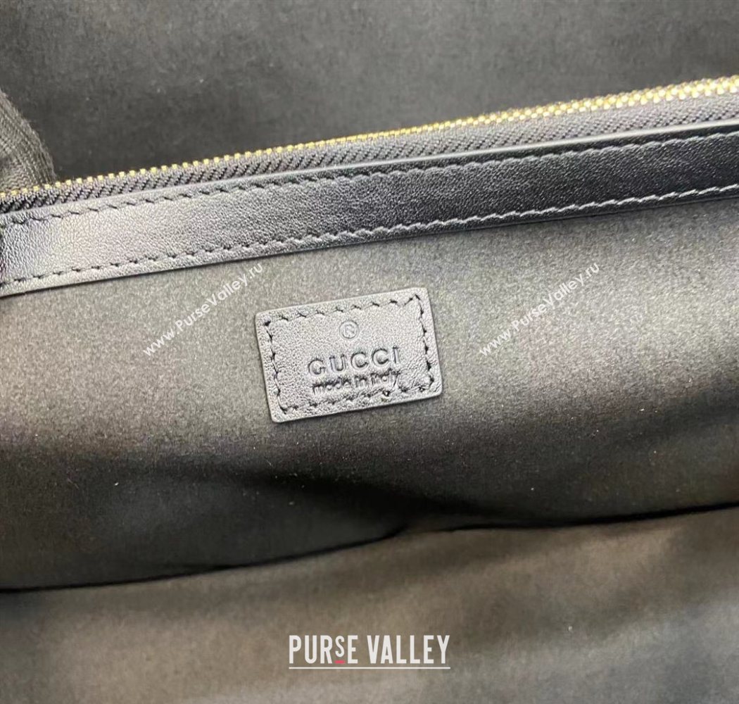 Gucci GG Leather Emblem Large Tote bag 815213 Black 2025 (XLU-250701011)