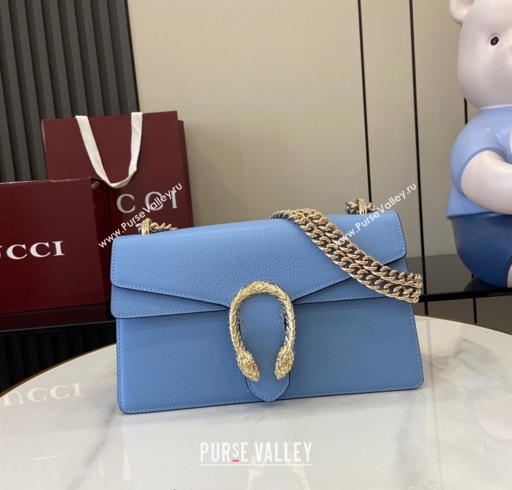 Gucci Dionysus medium shoulder bag in grainy leather Light Blue 2025 795005 (XLU-250701014)