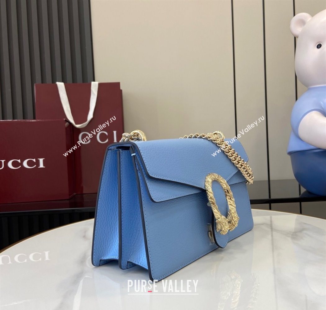 Gucci Dionysus medium shoulder bag in grainy leather Light Blue 2025 795005 (XLU-250701014)