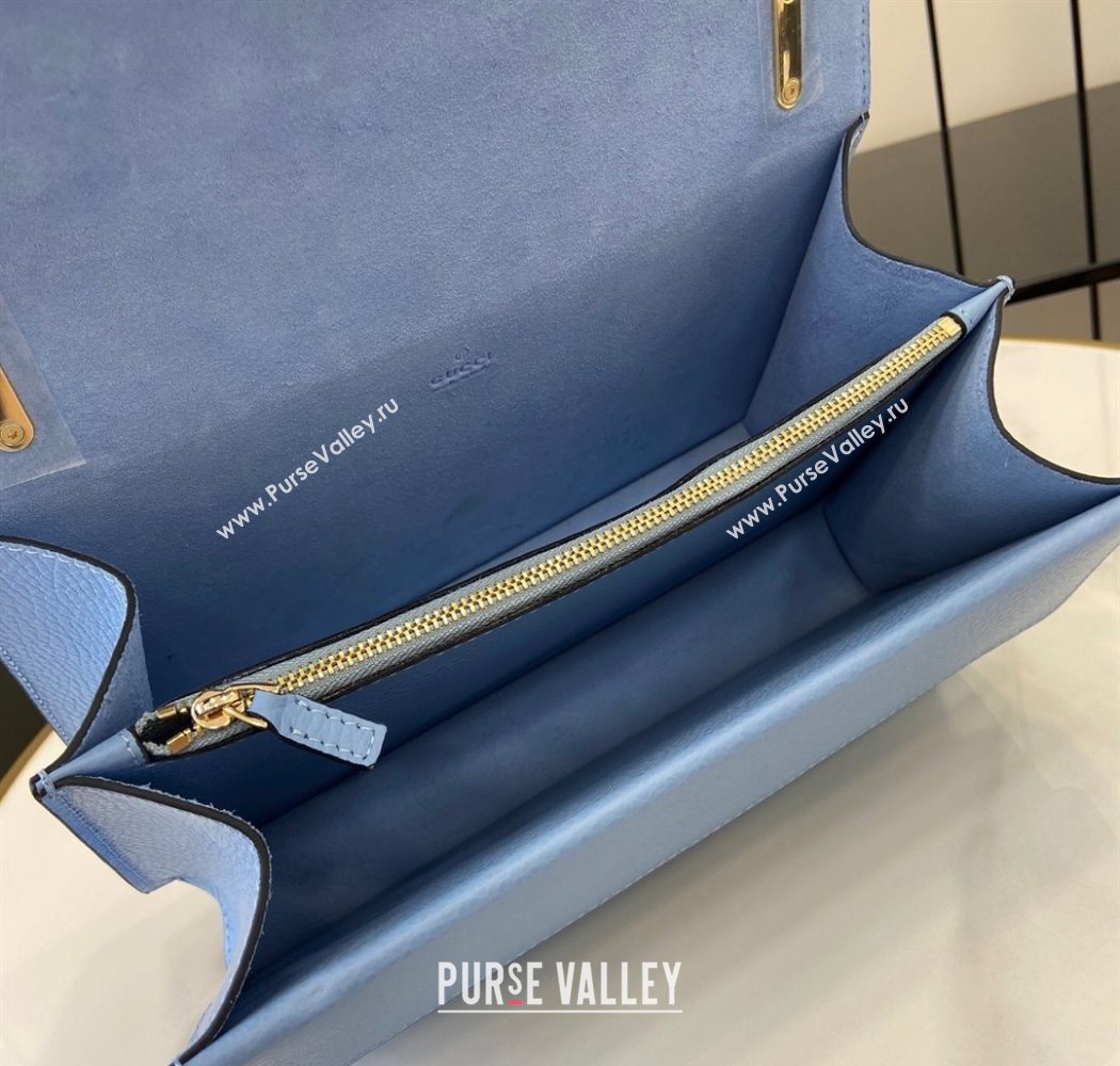 Gucci Dionysus medium shoulder bag in grainy leather Light Blue 2025 795005 (XLU-250701014)