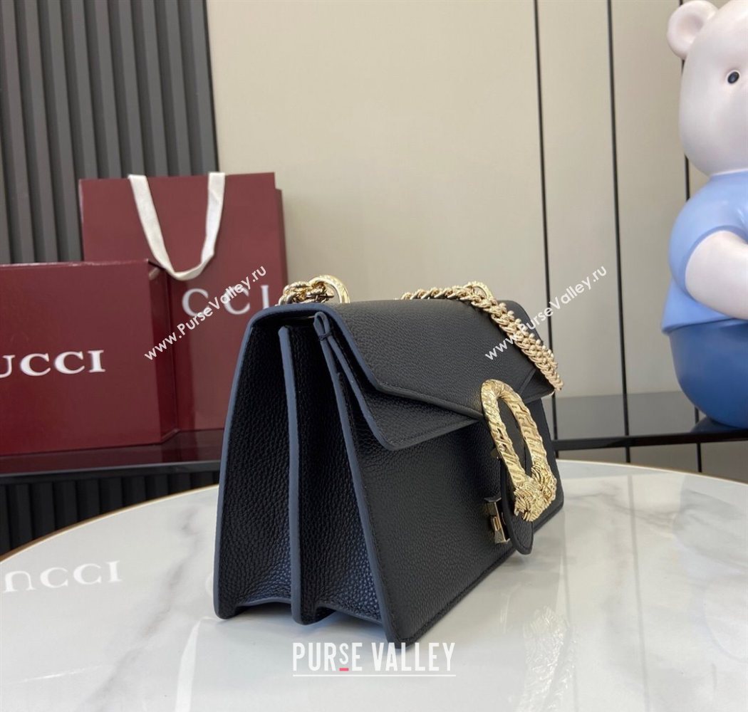 Gucci Dionysus medium shoulder bag in grainy leather Black 2025 795005 (XLU-250701015)