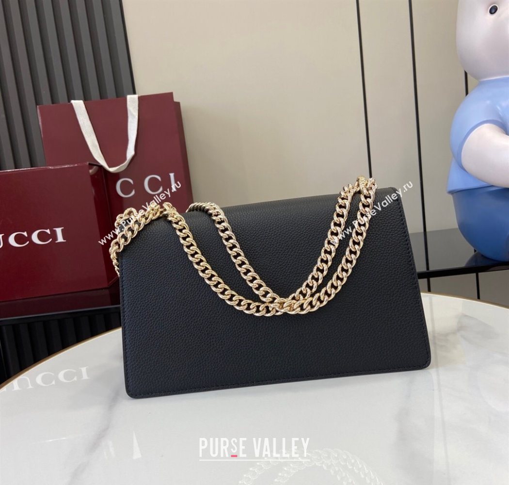 Gucci Dionysus medium shoulder bag in grainy leather Black 2025 795005 (XLU-250701015)