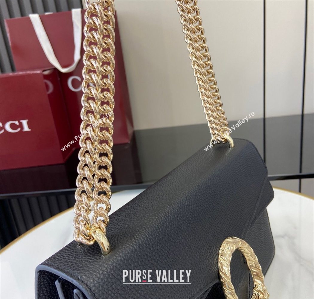 Gucci Dionysus medium shoulder bag in grainy leather Black 2025 795005 (XLU-250701015)