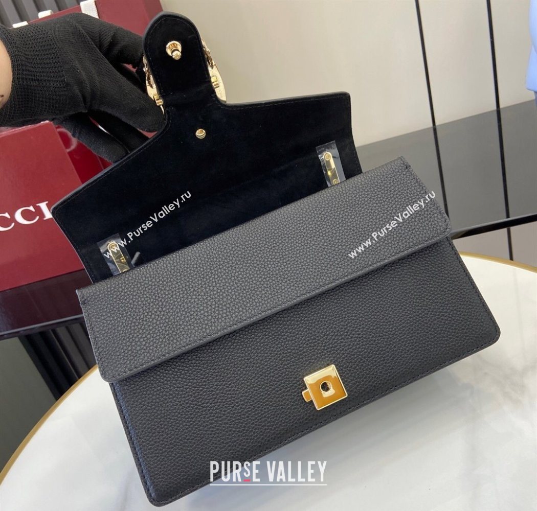 Gucci Dionysus medium shoulder bag in grainy leather Black 2025 795005 (XLU-250701015)