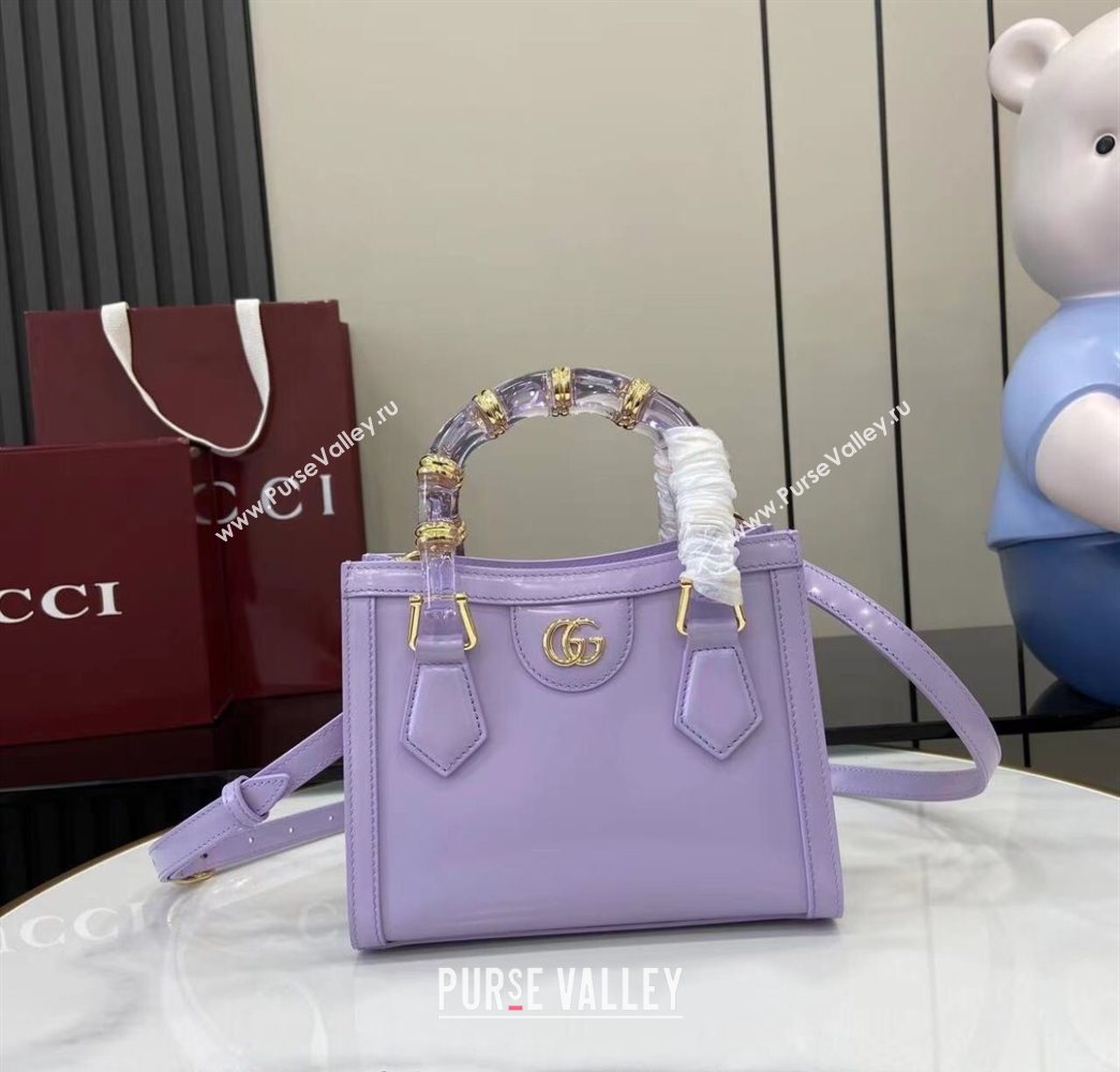 Gucci Diana Leather small tote bag Lilac Purple 2025 832936 (XLU-250630134)