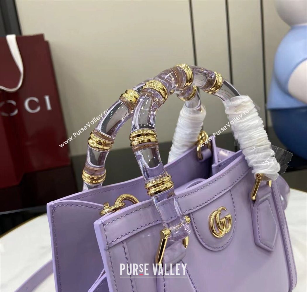 Gucci Diana Leather small tote bag Lilac Purple 2025 832936 (XLU-250630134)