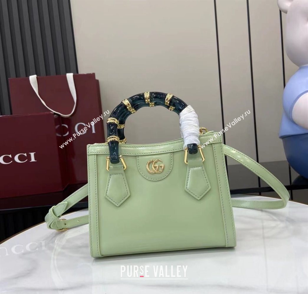 Gucci Diana Leather small tote bag Light Green 2025 832936 (XLU-250630135)