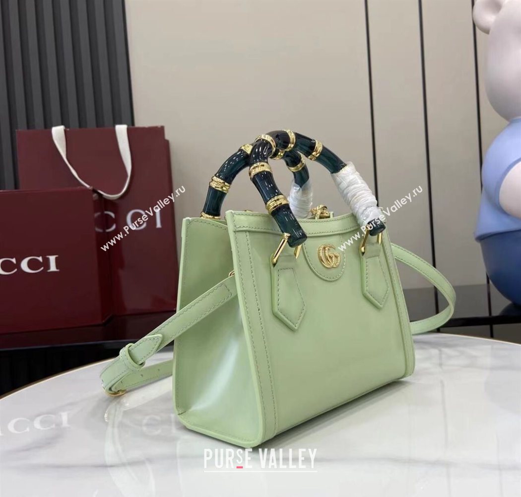 Gucci Diana Leather small tote bag Light Green 2025 832936 (XLU-250630135)