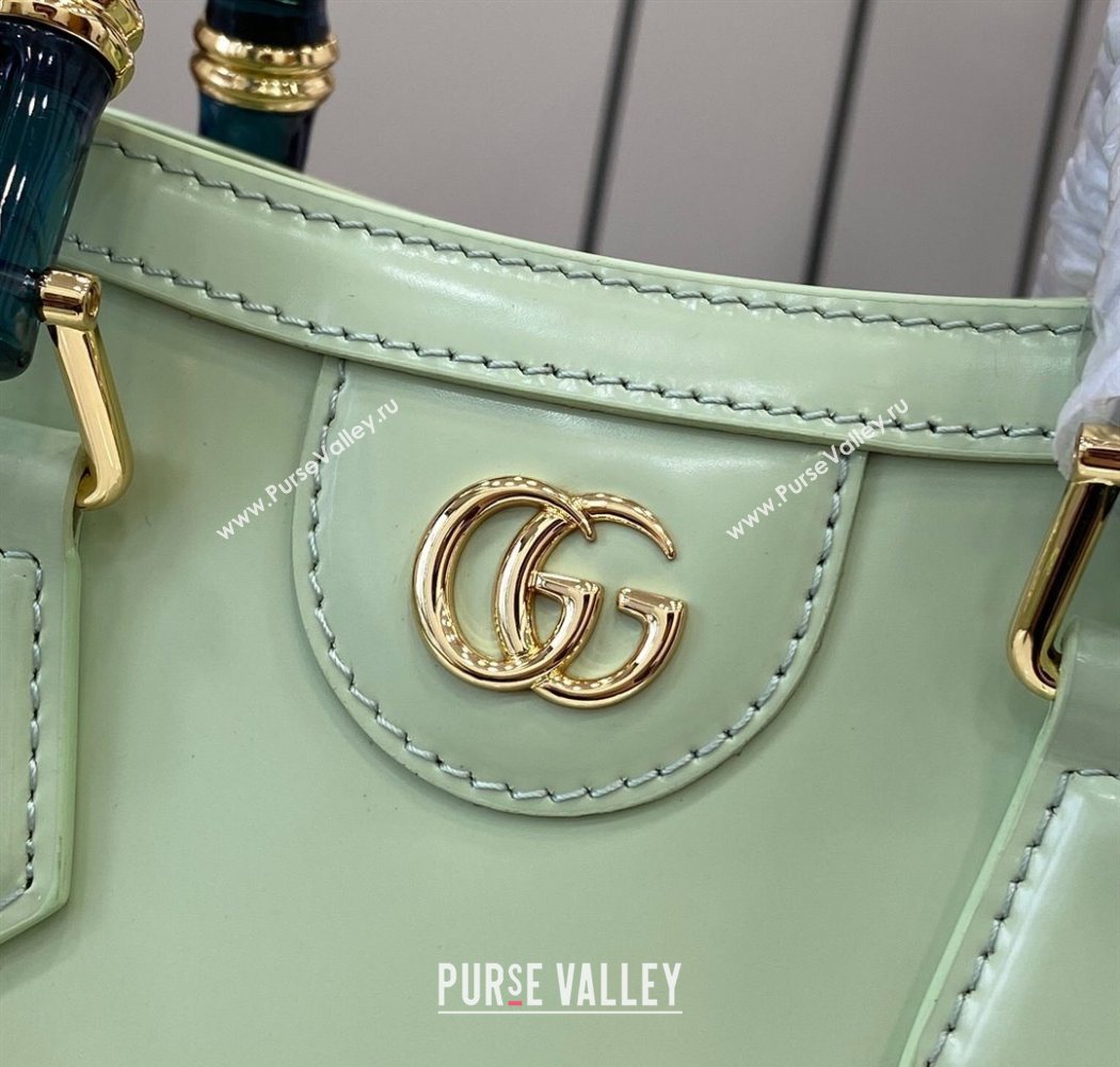 Gucci Diana Leather small tote bag Light Green 2025 832936 (XLU-250630135)