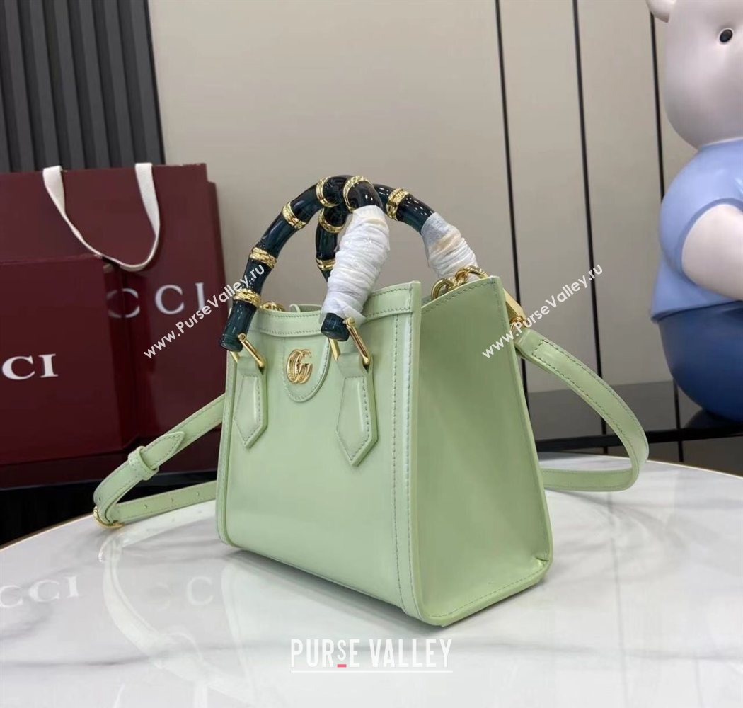 Gucci Diana Leather small tote bag Light Green 2025 832936 (XLU-250630135)
