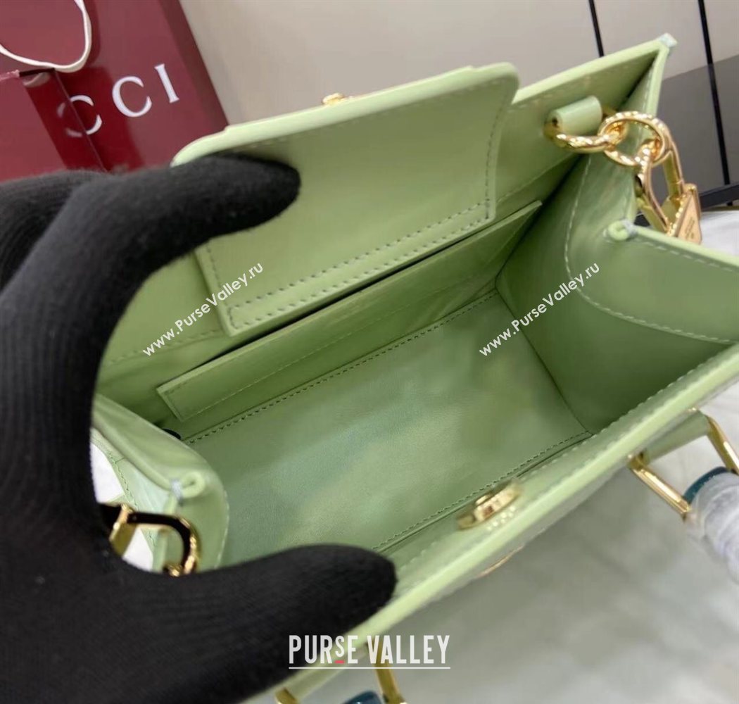 Gucci Diana Leather small tote bag Light Green 2025 832936 (XLU-250630135)