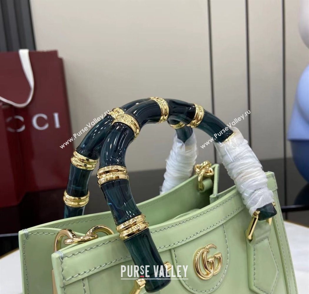 Gucci Diana Leather small tote bag Light Green 2025 832936 (XLU-250630135)