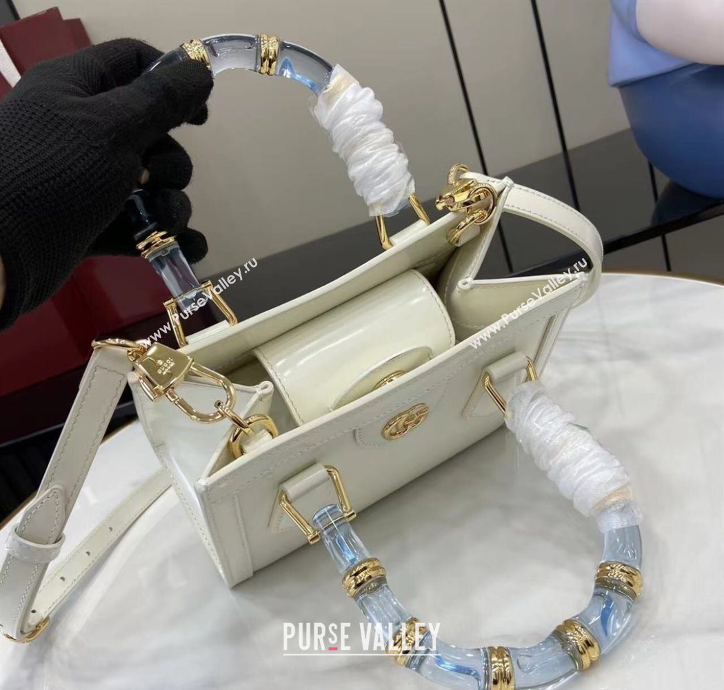 Gucci Diana Leather small tote bag White 2025 832936 (XLU-250630136)