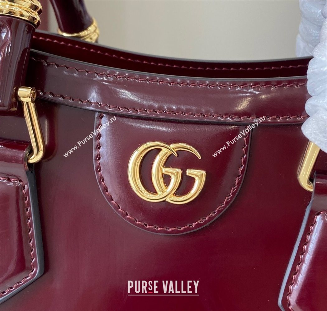 Gucci Diana Leather small tote bag Ancora Red 2025 832936 (XLU-250630131)