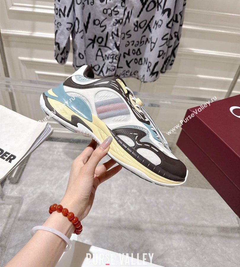 Gucci 2.0 Sneakers in Mesh and Leather Black/Blue 2025 816489 (MD-250712001)