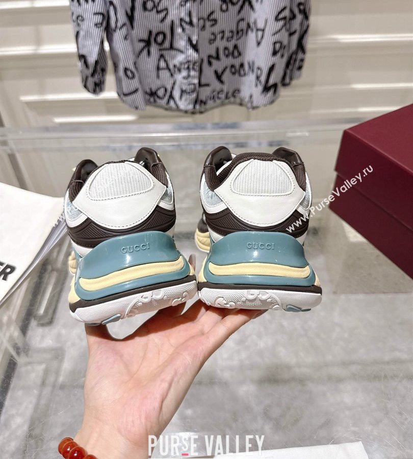 Gucci 2.0 Sneakers in Mesh and Leather Black/Blue 2025 816489 (MD-250712001)