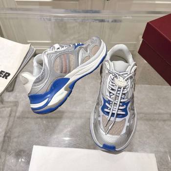 Gucci 2.0 Sneakers in Mesh and Leather Grey/Blue 2025 816489 (MD-250712002)