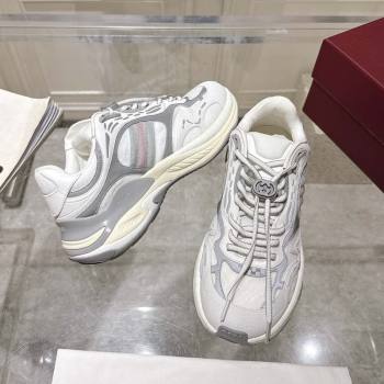 Gucci 2.0 Sneakers in Mesh and Leather Grey/White 2025 816489 (MD-250712003)