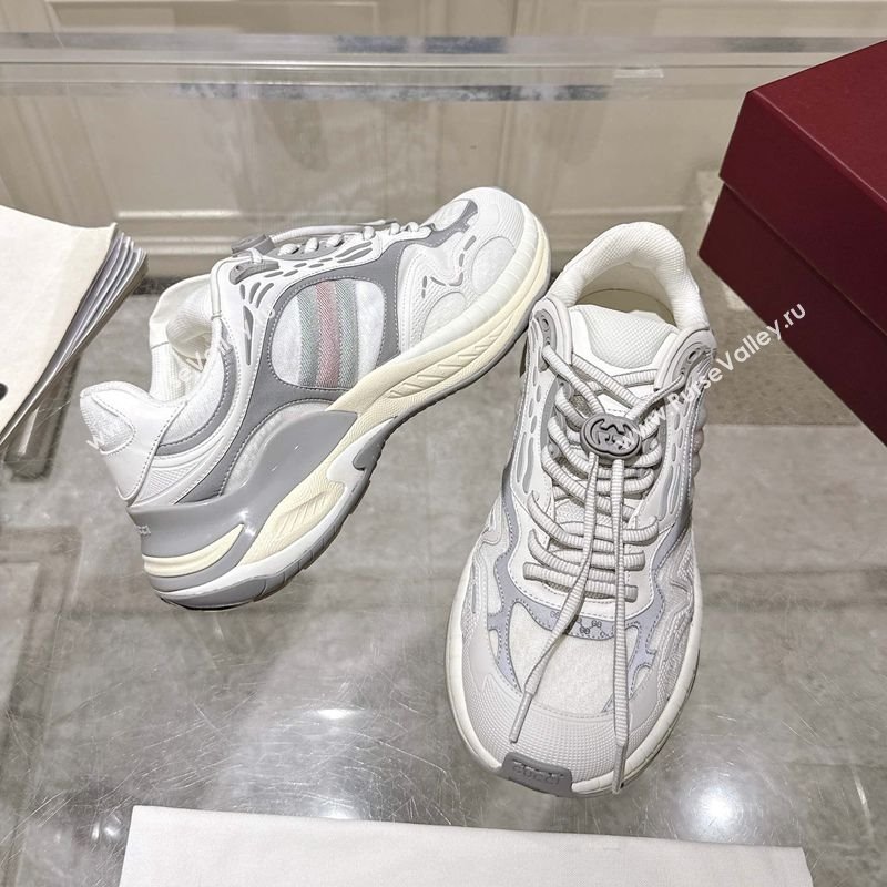 Gucci 2.0 Sneakers in Mesh and Leather Grey/White 2025 816489 (MD-250712003)