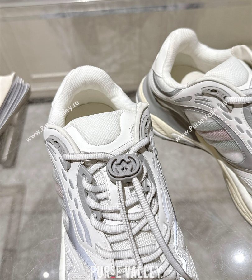 Gucci 2.0 Sneakers in Mesh and Leather Grey/White 2025 816489 (MD-250712003)