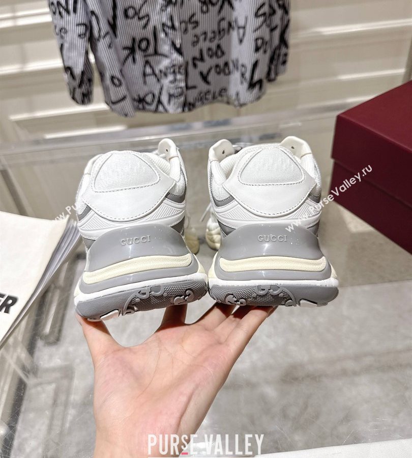 Gucci 2.0 Sneakers in Mesh and Leather Grey/White 2025 816489 (MD-250712003)