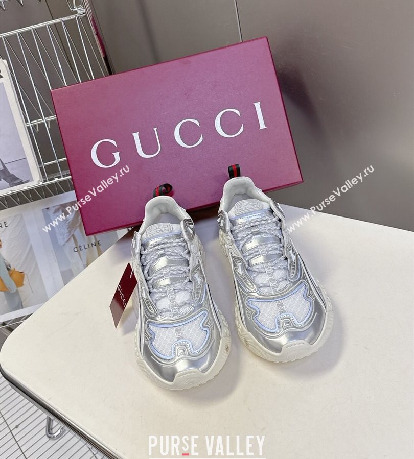 Gucci CUB3D Sneakers in Mix and Leather Silver 2025 828059 (MD-250712007)