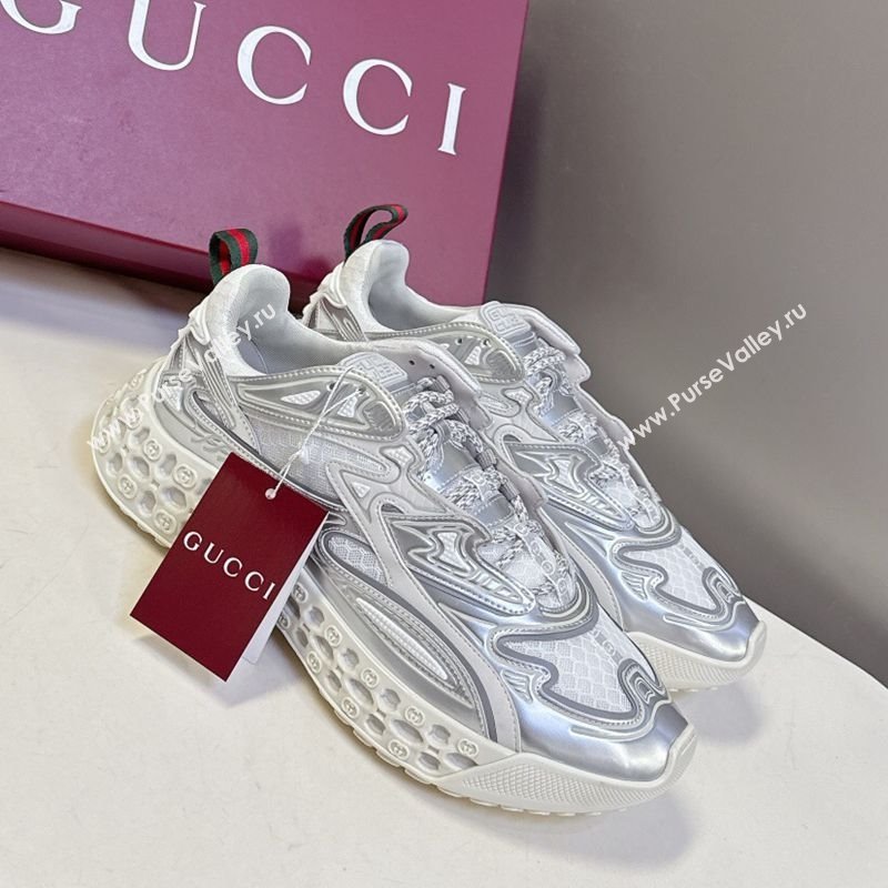 Gucci CUB3D Sneakers in Mix and Leather Silver 2025 828059 (MD-250712007)