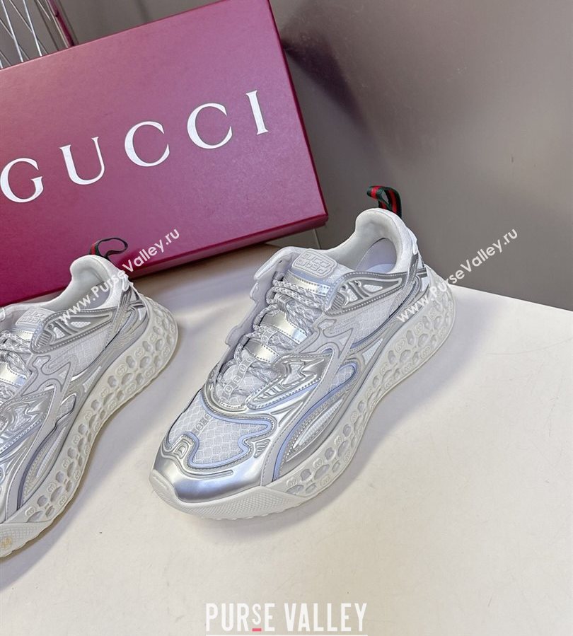 Gucci CUB3D Sneakers in Mix and Leather Silver 2025 828059 (MD-250712007)