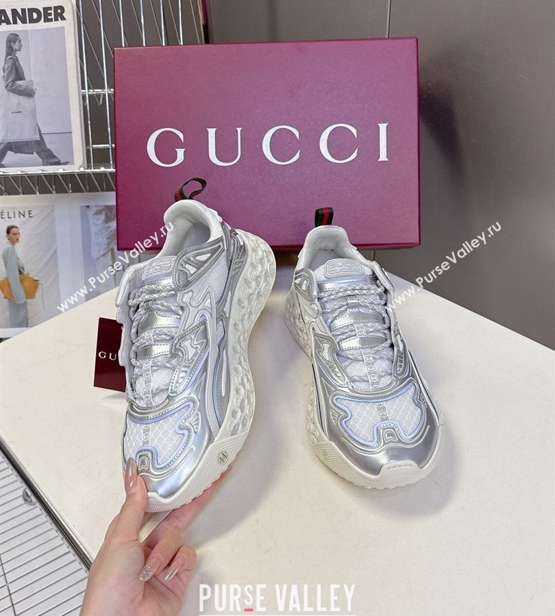 Gucci CUB3D Sneakers in Mix and Leather Silver 2025 828059 (MD-250712007)