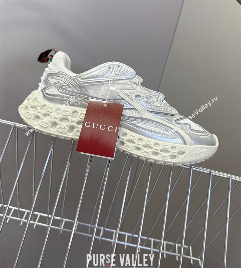 Gucci CUB3D Sneakers in Mix and Leather Silver 2025 828059 (MD-250712007)