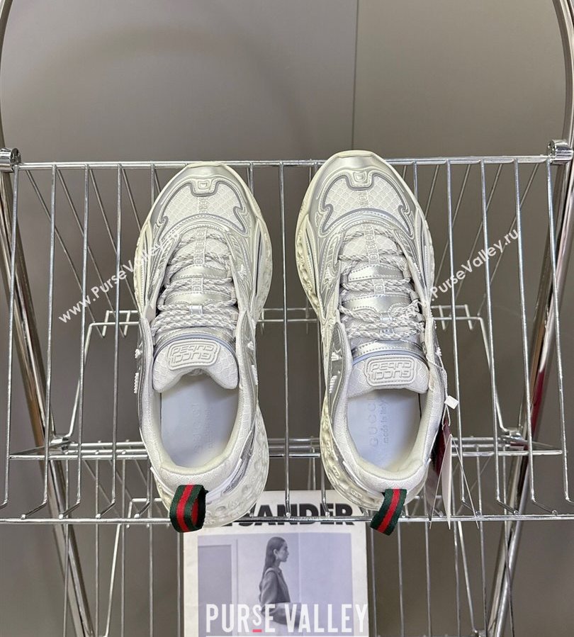 Gucci CUB3D Sneakers in Mix and Leather Silver 2025 828059 (MD-250712007)