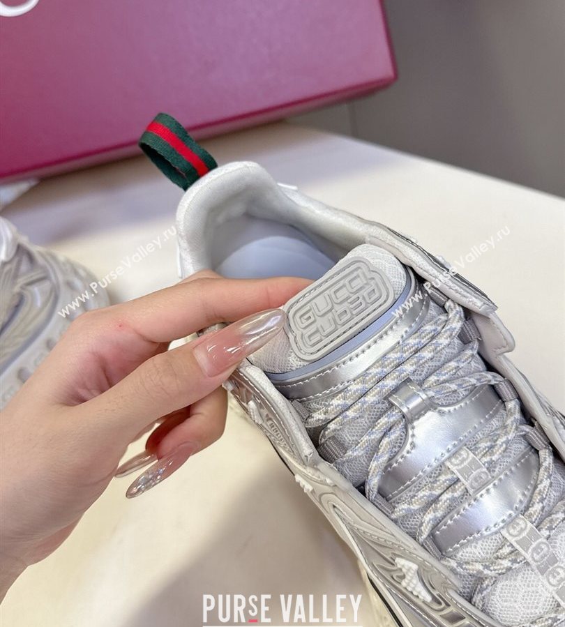 Gucci CUB3D Sneakers in Mix and Leather Silver 2025 828059 (MD-250712007)