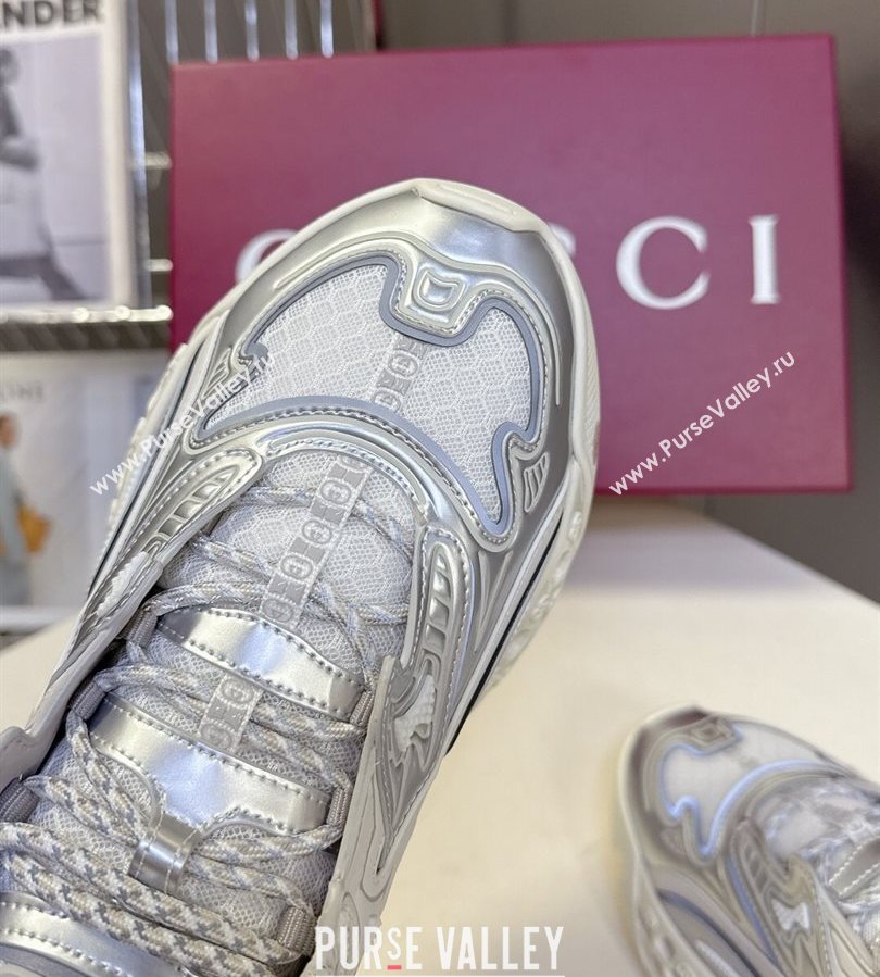 Gucci CUB3D Sneakers in Mix and Leather Silver 2025 828059 (MD-250712007)