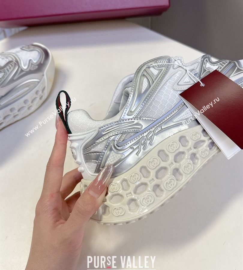 Gucci CUB3D Sneakers in Mix and Leather Silver 2025 828059 (MD-250712007)