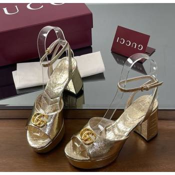 Gucci Leather Platform Sandals 8.5cm with Double G Gold 2025 832450 (SS-250711151)