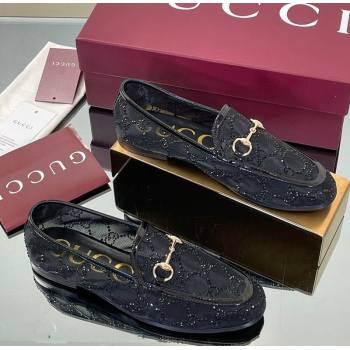Gucci GG Mesh and Patent Leather Jordaan Loafers Black 2025 835483 (MD-250712037)