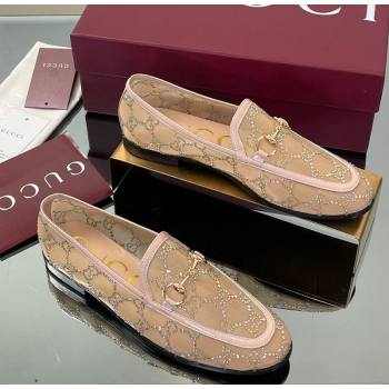 Gucci GG Mesh and Patent Leather Jordaan Loafers Nude 2025 835483 (MD-250712038)