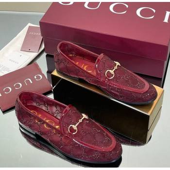 Gucci GG Mesh and Patent Leather Jordaan Loafers Red 2025 835483 (MD-250712039)