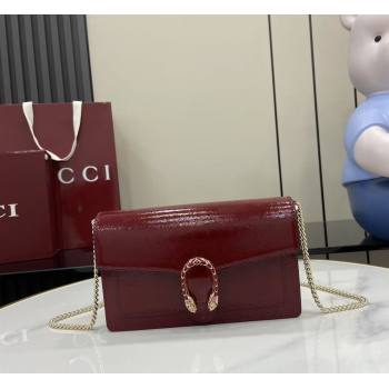 Gucci Dionysus wallet on chain in Patent Leather 837374 Ancora Red 2025 (XLU-250807073)