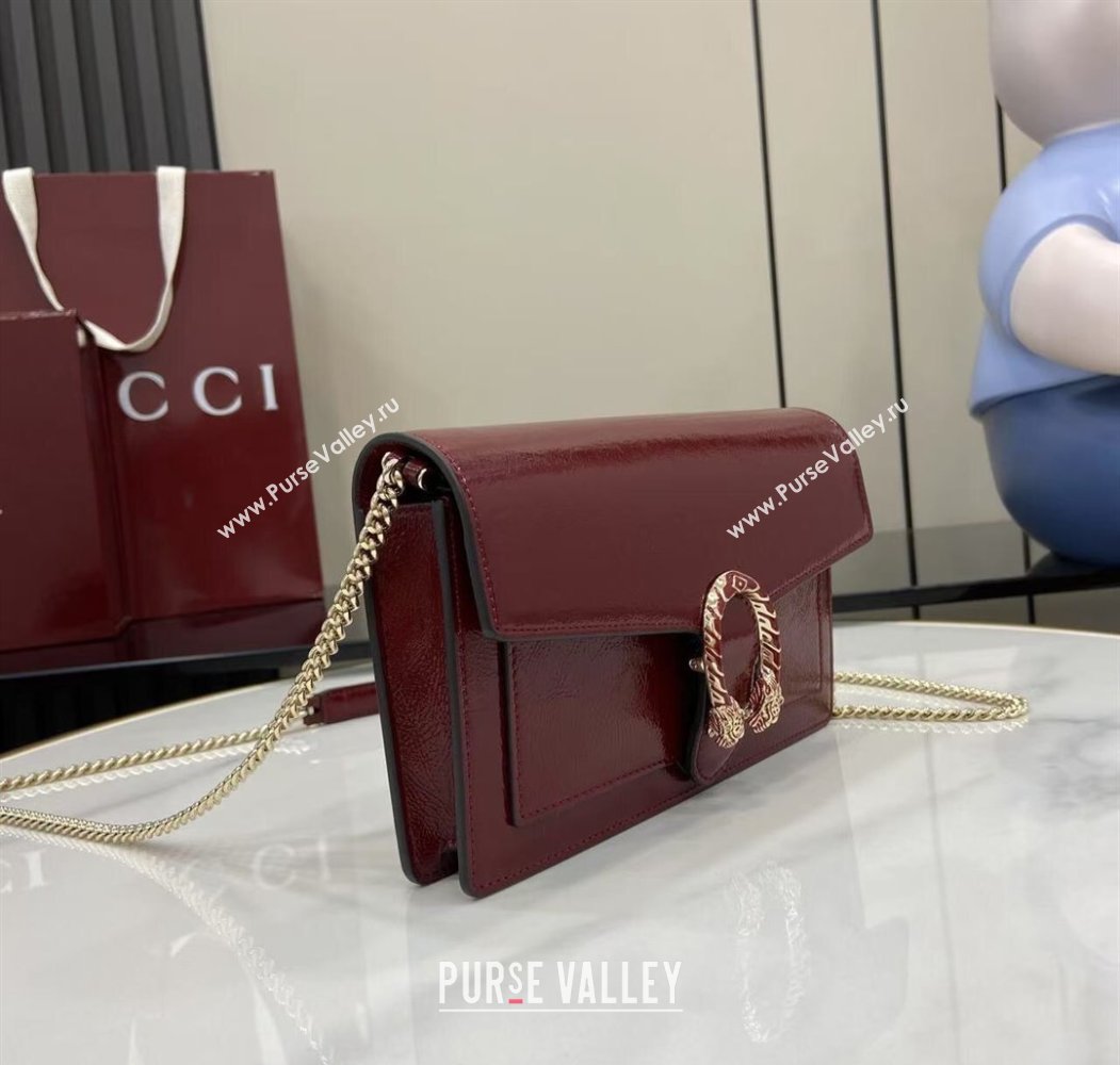 Gucci Dionysus wallet on chain in Patent Leather 837374 Ancora Red 2025 (XLU-250807073)
